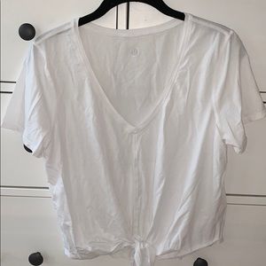 LULULEMON Tie Front Short Sleeve Top